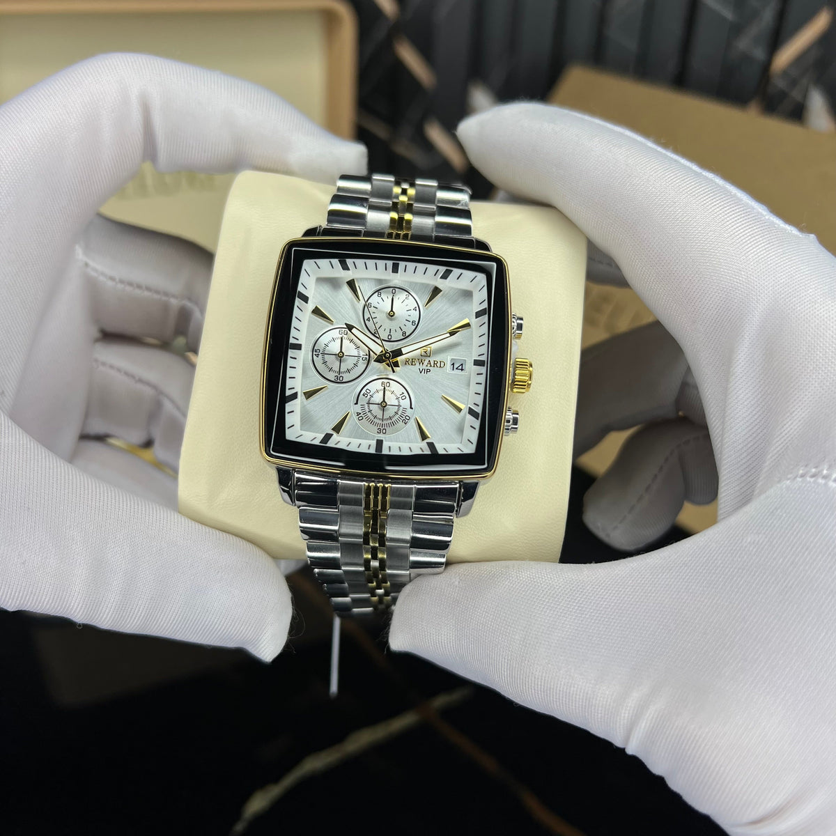 squareline chrono(silver gold)